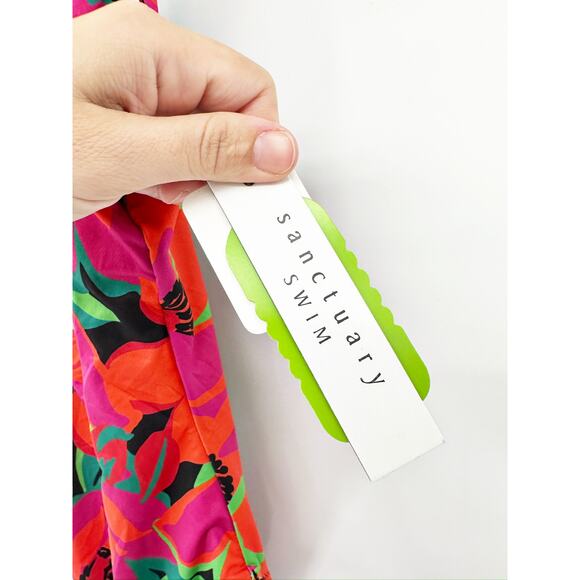 Sanctuary Gardener Floral Printed One Shoulder One Piece Swimsuit Size Small NWT - Picture 6 of 7